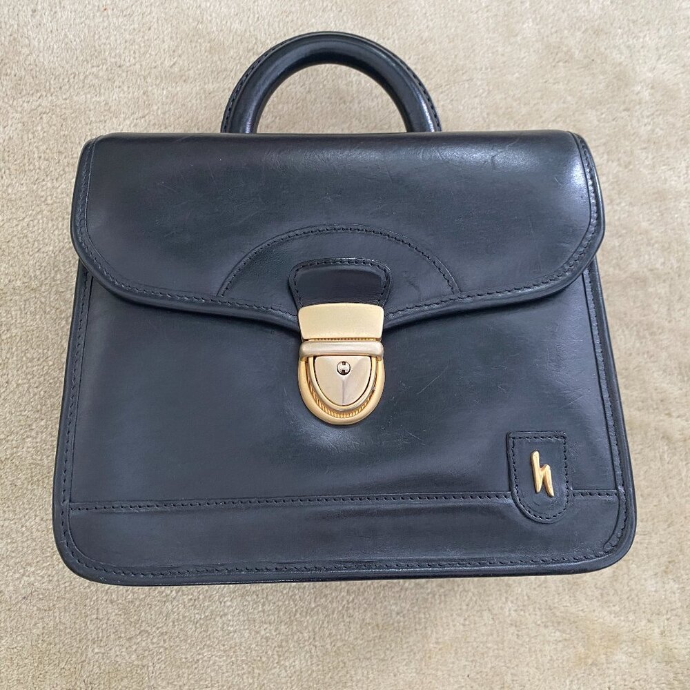 Hartmann Women’s Handbag Genuine Leather Black Bag with Calendar book